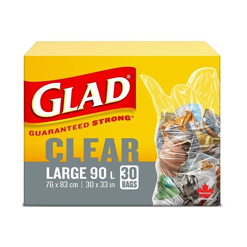 Glad EZ Tie Clear Bag Large